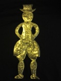 11.5 inch Brass Man with Hat Wall Plaque