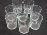 Lot of 8 Ridged Glass Tumblers