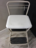 Vintage Two Step Stool with Seat