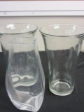Lot of 3 12 inch Heavy Glass Vases