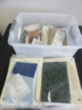 Box Lot of Material Squares for Quilting