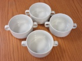 Lot of 4 White Ceramic 5 inch Soup Bowls