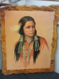 Decoupage Picture of Indian Lady On Wood