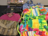 Box lot of 4 Cloth Bags, 3 Handbags & 2 Belts