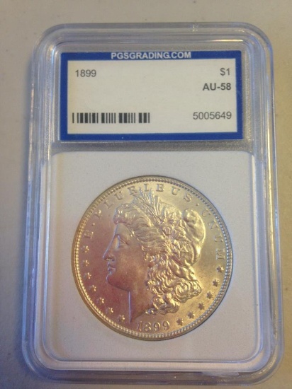 Graded 1899 Morgan Dollar 1$ AU-58