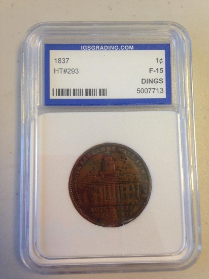 1837 Hard Times Token #293 1C Rulau