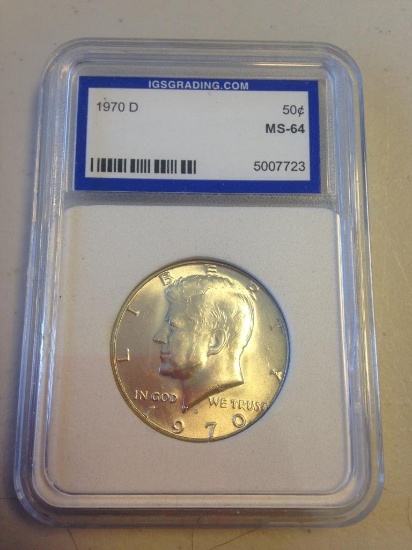 Graded 1942 Kennedy Half Dollar 50C MS-64