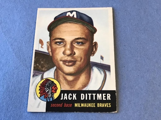 1953 Topps Baseball #212 JACK DITTMER Braves