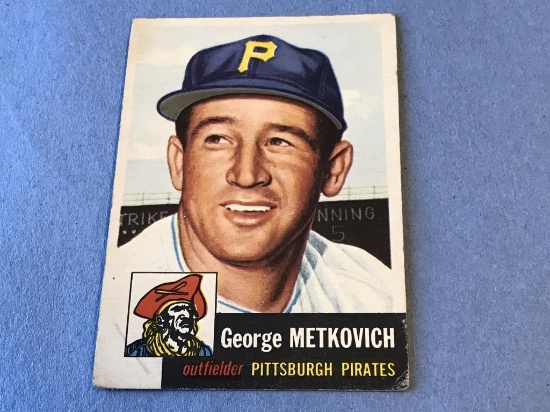 1953 Topps Baseball #58 GEORGE METKOVICH Pirates