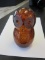 4 inch Amber Blown Glass Owl