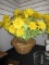 Wicker Basket w/ Yellow Silk Flowers