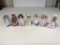 Lot of 6 Porcelain Dolls 8 inches with stands