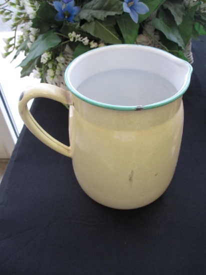 Vintage 6" Enamel Pitcher