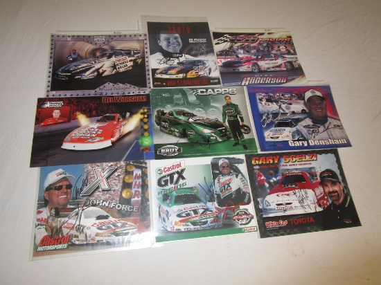 Lot of 9 NHRA Signed Photos "Funny Cars"