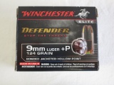 20 Winchester Defenders 9mm Lugar +P 124Grain Rds