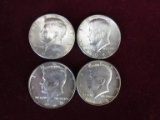 Lot of 3 1968 and 1 1967 JFK Silver Half Dollars
