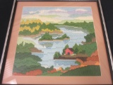 Embroided Wool Picture of the English Countryside