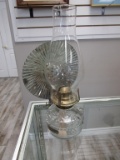 Vintage Glass Kerosene Oil Lamp with Sconce