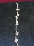 7 inch 925 Silver Bracelet with 10 Hearts