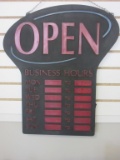 Black & Red Plastic Open Sign