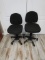 Lot of 2 Upholstered Drafting Chairs on Casters