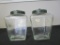 Lot of 2 Vintage Glass Containers w/ Metal Lids