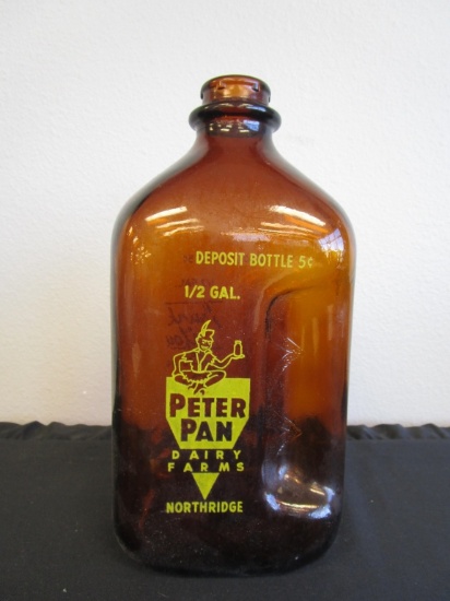 Vintage Peter Pan Dairy Farms Amber Bottle