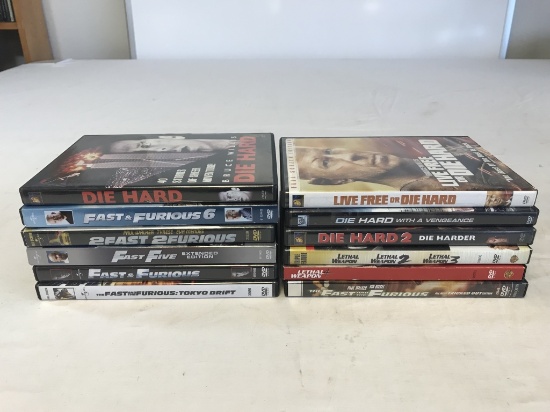 Lot of 12 ACTION DVDS-Fast Furious, Die Hard