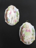 Lot of 2 Vintage Japanese Porcelain Wall Hangings