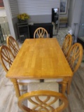 Wood Dining Table w/ 6 Chairs