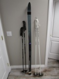 Lot of Cross Country Skis w/ 2 Sets of Poles