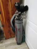 Golf Bag with Assortment of Golf Clubs