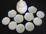 Lot of 4 White Serving Bowls & a Cookie Jar