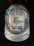 Vintage Aluminium Hard Hat with Stickers