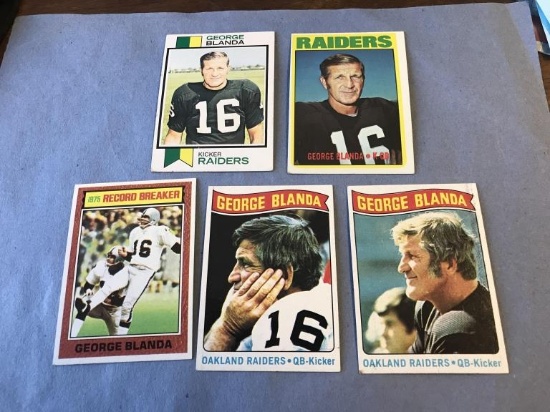 GEORGE BLANDA Raiders Lot of 5 Football Cards