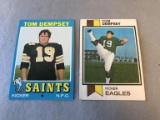 TOM DEMPSEY Kicker 1971 & 1973 Topps Football Card