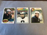 Lot of 3 RAY GUY Raiders 1976-1979 Football Cards,