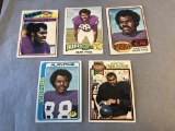 Lot of 5 ALAN PAGE Vikings 1975-1979 Football Card