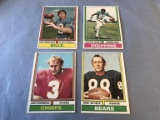 Lot of 4 1974 Topps Football Cards STARS