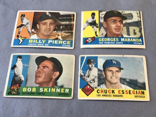 Lot of 4 1960 Topps Baseball Cards