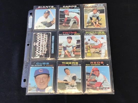 1971 Topps Baseball Cards Lot of 9 Stars & HOF