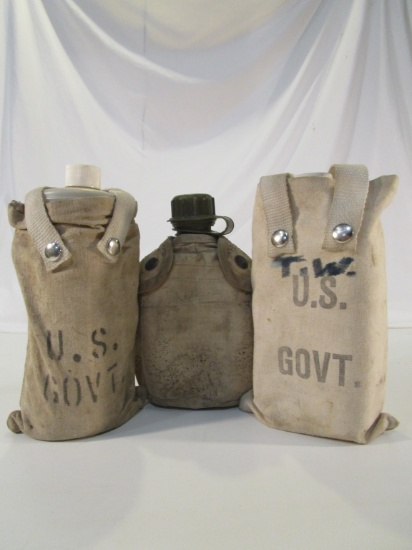 Lot of 3 Vintage Canteen/Plastic Water Bottles