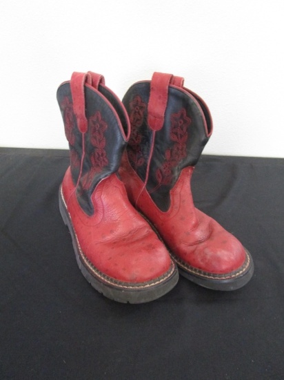 Pair of Red Roper Boots Size 7