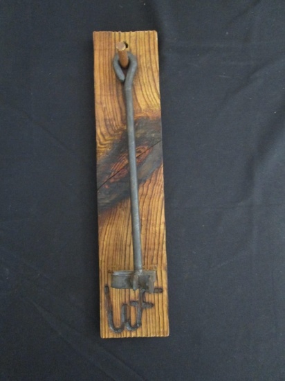 Branding Iron on Handmade Wood Holder