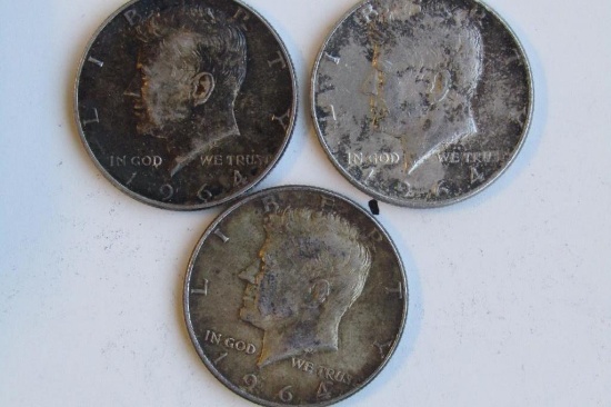 Lot of (3) 1964 Kennedy 50C