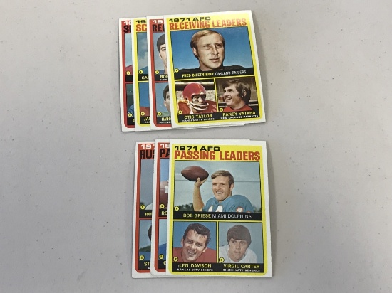 1972 Topps Football Lot of 7 NFL Leaders Cards