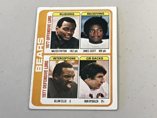 WALTER PAYTON 1981 Topps Bears Leaders Football