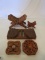 Lot of 5 Ornate Wood Carved Home Decor