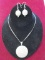 Pendant Necklace with Pierced Earrings