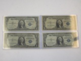 Lot of 4 Series 1935E 1 Dollar Silver Certificates